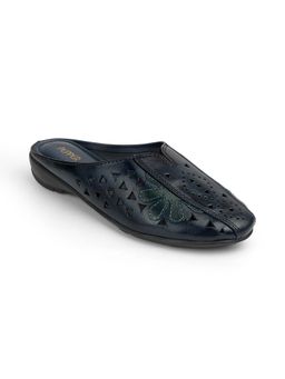 PEPPER - Women Navy Blue Mules Heels