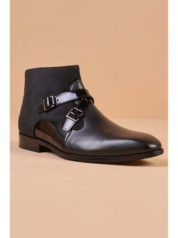 TASVA - Men Black Casual Boots