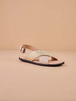 TASVA - Men Beige Sandals