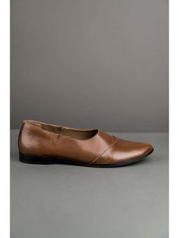TASVA - Men Brown Classic Leather Mojaris
