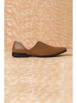 TASVA - Men Brown Classic Leather Mojaris