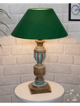Homesake - Blue French Trophy Table Lamp Green Shade