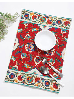 Fabindia - Red Iznal Cotton Mat - Set of 2