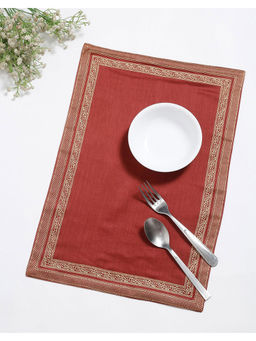 Fabindia - Red Miraya Cotton Mat - Set of 6