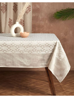 Fabindia - Natural Sarisha Silk Table Cover -8 Seater