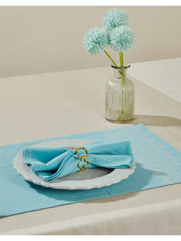 Fabindia - Blue Advika Cotton Embroidered Napkin - Set of 6