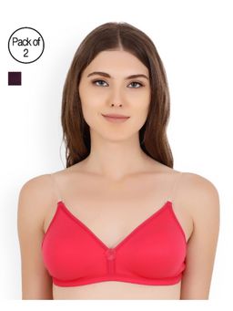 Floret - Pack of 2 Solid T-shirt Bra - Multi-Color