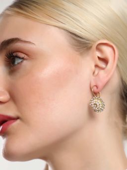 Sohi - Womens The Floret Drop Earrings - Pearl White