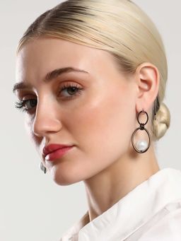 Sohi - Womens The Hanging Drop Earrings - Space Grey