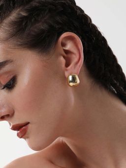 Sohi - Womens The Semi-Chunky Hoop Earrings - Champayne Gold