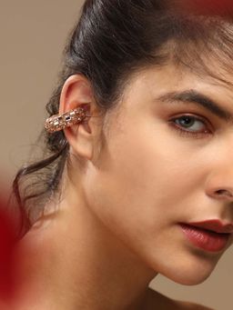 Sohi - Womens The Mirror Cuff Earrings - Tan Brown