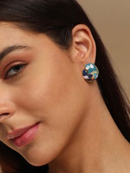 Sohi - Womens The Magnolia Stud Earrings - Indigo Blue
