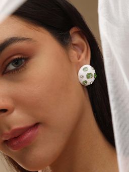 Sohi - Womens The Duchess Stud Earrings - Pistachio Green