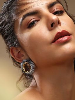 Sohi - Womens The Jingle Stud Earrings - Antique Silver