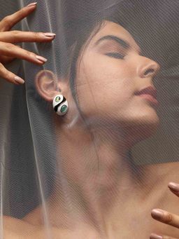 Sohi - Womens The Marquess Stud Earrings - Sky Blue