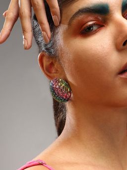 Sohi - Womens The Mirror Stud Earrings - Multicolour