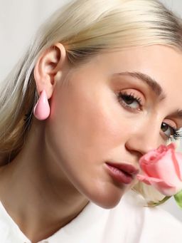 Sohi - Womens The Teardrop Stud Earrings - Barbie Pink