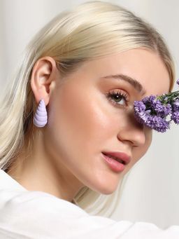 Sohi - Womens The Shell Stud Earrings - Lavender
