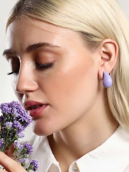Sohi - Womens The Teardrop Stud Earrings - Lavender