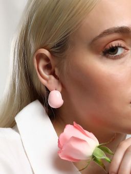 Sohi - Womens The Semi-Chunky Hoop Earrings - Baby Pink