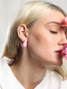 Sohi - Womens The Teardrop Stud Earrings - Barbie Pink