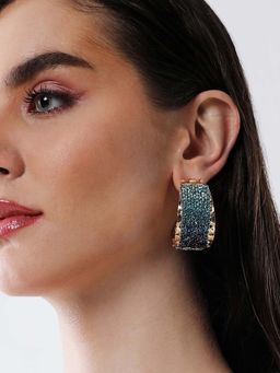 Sohi - Womens The Glacier Hoop Earrings - Sky Blue