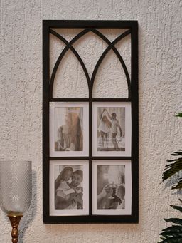At Home by Nilkamal - 4 Collage Gothic Photo Frame Black