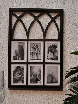 At Home by Nilkamal - 6 Pics Collage Gothic Photo Frame Black