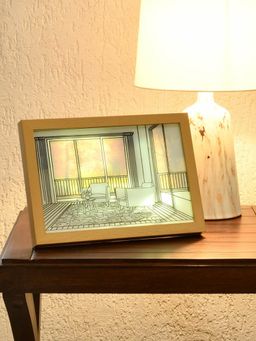 At Home by Nilkamal - Still Life Arm Chair Led Painting With 3 Lighting Modes White