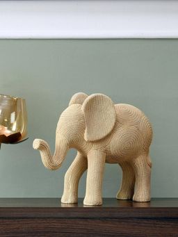 At Home by Nilkamal - Elephant Decorative Polyresin Showpiece Cream