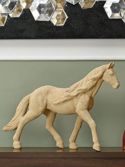 At Home by Nilkamal - Horse Decorative Polyresin Showpiece Cream
