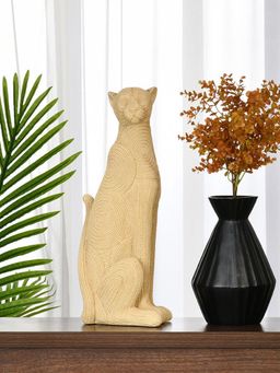 At Home by Nilkamal - Panther Decorative Polyresin Showpiece Cream