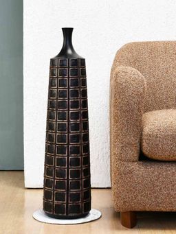 At Home by Nilkamal - Decorative Polyresin Floor Vase Brown