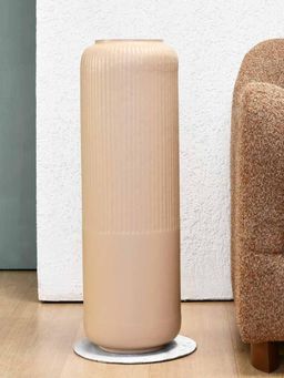 At Home by Nilkamal - Decorative Metal Tumbler Floor Vase Beige