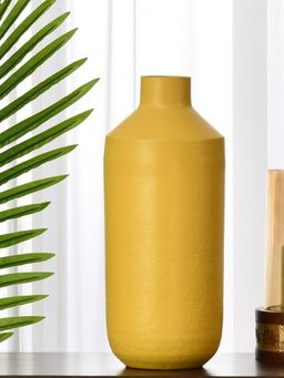 At Home by Nilkamal - Classic Metal Decorative Vase Yellow