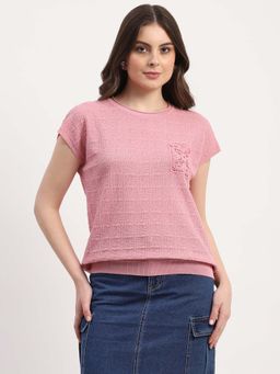 Global Republic - Pink Viscose Blend Embroidered Top