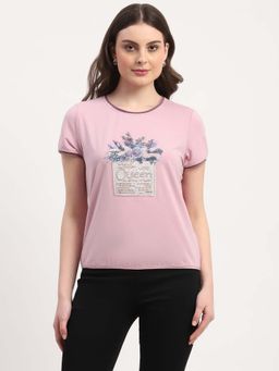 Global Republic - Pink Modal Embroidered T-Shirt