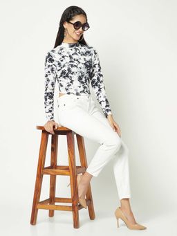 Glito - Black Polyester Printed Top