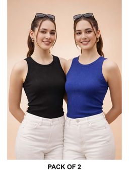 Glito - Multi-Color Cotton Solid Tank Tops (Pack of 2)