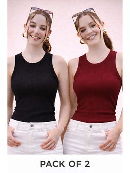 Glito - Multi-Color Cotton Solid Tank Tops (Pack of 2)