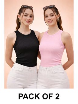 Glito - Multi-Color Cotton Solid Tank Tops (Pack of 2)