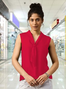 Glito - Pink Polyester Solid Top