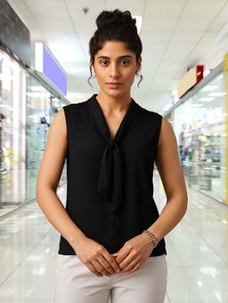 Glito - Black Polyester Solid Top