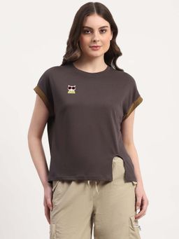 Global Republic - Charcoal Polycotton Solid T-Shirt