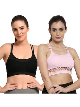 Makclan - Sexy in Flex Sports Bra - Pink & Black (Pack of 2)