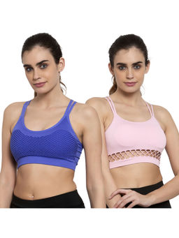 Makclan - Sexy in Flex Sports Bra- Pink & Blue (Pack of 2)