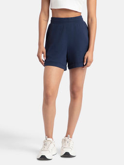 Jockey - A157 Women Super Combed Cotton Rich Straight Fit Shorts - Navy Blazer