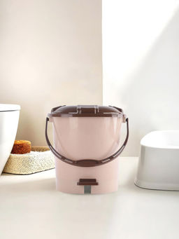 Kuber Industries - Cream Plastic Dust Bin with Pedal