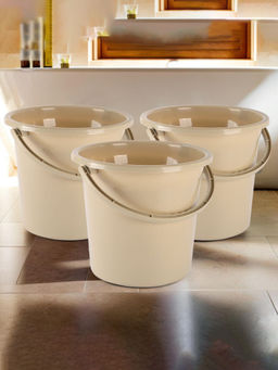 Kuber Industries - Beige Multi-Purpose Water Buckets (Pack of 3)