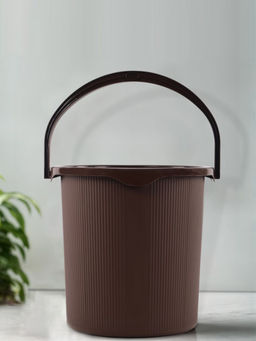 Kuber Industries - Brown Plastic Bathroom Bucket
